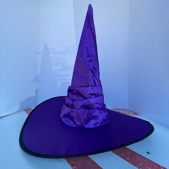 Brand New (4 available) One Size Tiered Tall Pointy Metallic Purple Witch's Hats - Picture 7 of 16